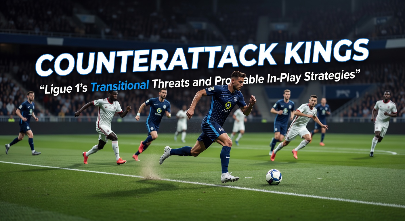 Ligue 1 players sprinting on a swift counterattack during a high-stakes match, highlighting transitional speed and threat