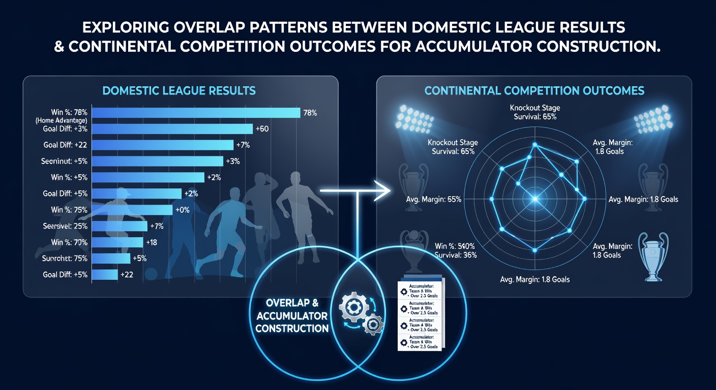 Football pitch with overlapping league and European competition graphics showing result patterns