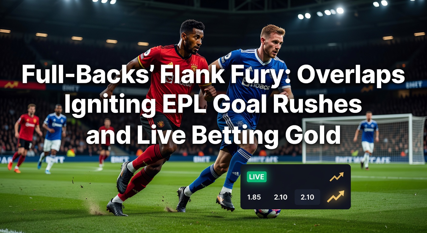 EPL full-back charging down the flank during an intense overlap play, creating a goal threat against a stretched defense
