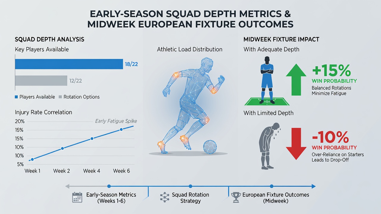 Graph illustrating correlation between early season rotation and midweek European results