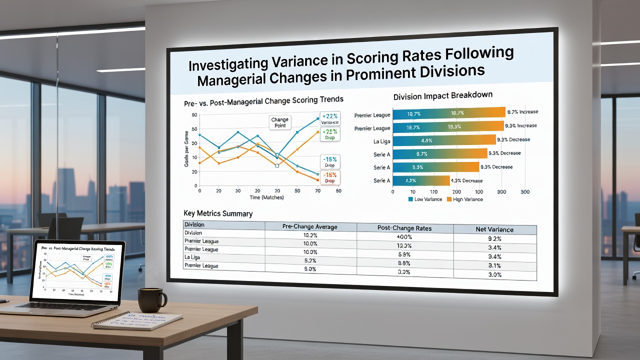 Chart illustrating scoring variance timelines after managerial appointments across European divisions