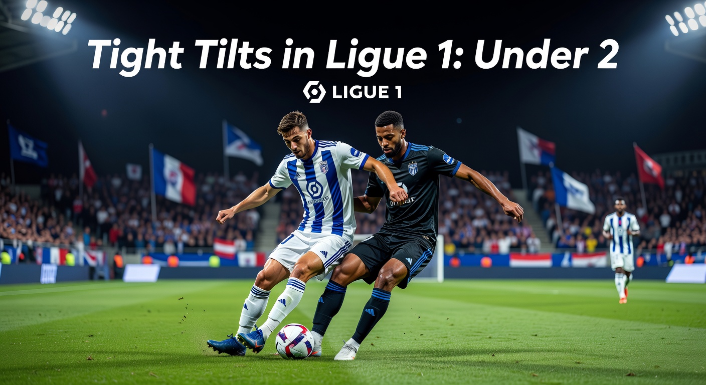 A tense Ligue 1 match with packed defenses and few scoring chances, highlighting low-goal trends