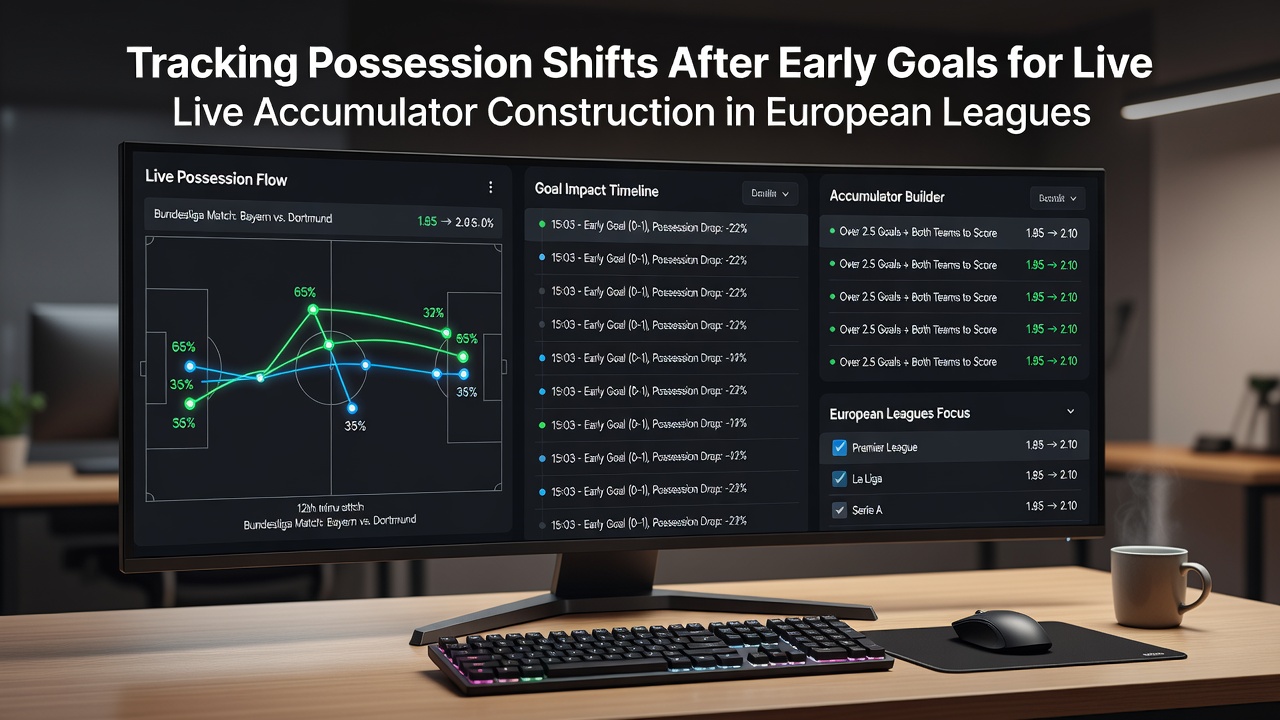 Data visualization of possession percentage changes post early goal in European football leagues